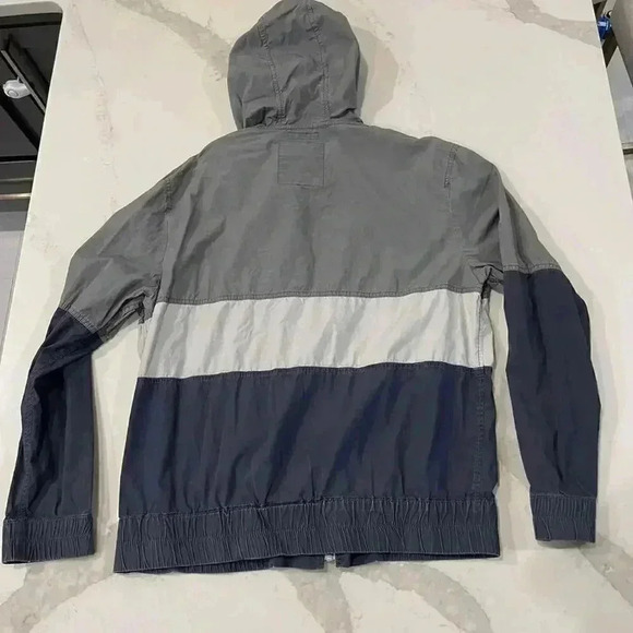 American Rag Cie Jacket Full Zip Windbreaker Track Gray Colorblock Men’s Large - Picture 5 of 5